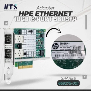 HP Adaptateur Réseau 10Gb 2-Port 560SFP+ 665247-001 Spares: 669275-001 - Imagen 1 de 1
