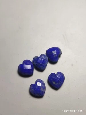 Elegant 12 mm Checker-Cut Heart Lapis Lazuli Gemstone - Image 1 of 4