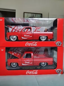 M2 Coca Cola Mom & Dad Pair Of 1973 Chevrolet Cheyenne 10 Squarebody C10 1:24 - Picture 1 of 10