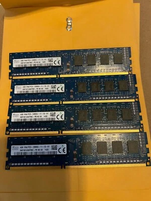Hynix 16GB (4X4GB) 1Rx8 PC3-1280OOU - 11-13-AI From  XPS 8700 - Image 1 of 2