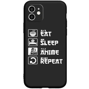 Eat Sleep Anime Repeat Funny Japanese Manga Phone Case For iphone 11 12 13 XR 6 - Picture 1 of 10