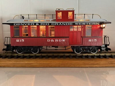 LGB 4075 - Denver & Rio Grande Western Drovers Caboose w/ lights + metal wheels - Image 1 of 4