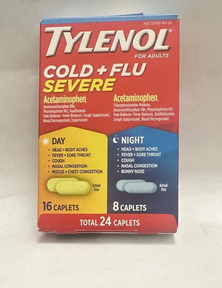 TYLENOL Resfriado y Gripe Severo Día/Noche Comprimidos 24 unidades Exp: 11/25 Envío Gratis Foto 1 de 1