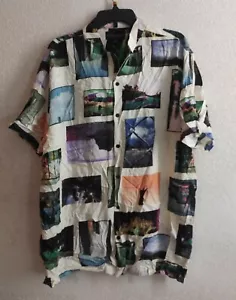 NO BOUNDARIES MOTORCYCLE IN THE ALL OVER PRINT BUTTON DOWN SHIRT MENS Size XL - Picture 1 of 8
