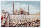 C1910's Prayer Jama Musjid Delhi India Oilette Tuck's, Largest Mosque Postcard