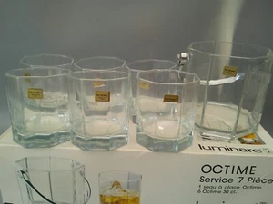 Juego de vasos y cubos de hielo vintage Liminarc Octime de siete piezas - Imagen 1 de 10