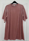 BNWT TOPSHOP PINK VELVET OVERSIZED T-SHIRT SIZE XS/S RRP £22 SOLD OUT