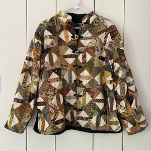 Giacca patchwork Kosi Bali vintage anni 90 bottoni ad anello taglia XL foderata - Foto 1 di 7