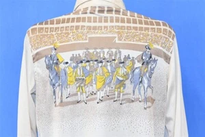 CAMISA DISCOTECA VINTAGE AÑOS 70 CORTEFIEL BEIGE MATADOR CORRIDA DE TOROS CABALLO NYLON L - Imagen 1 de 8