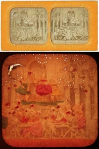 vue stéréo DIABLERIE vers 1860 UN ELDORADO AUX ENFERS / tissue polyorama / 3 - Imagen 1 de 1