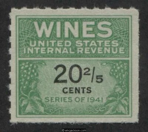 Wine Tax Stamp, RE187 mint, VF - Picture 1 of 1