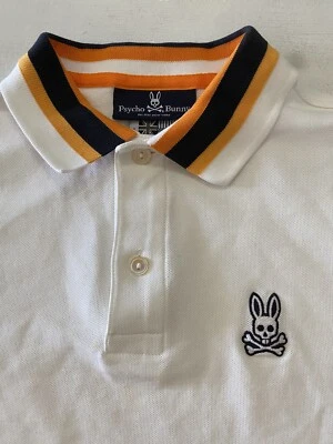 Psycho Bunny Pima Cotton Short Sleeve White Polo Shirt  Boys L (14-16) Worn Once - Image 1 of 4