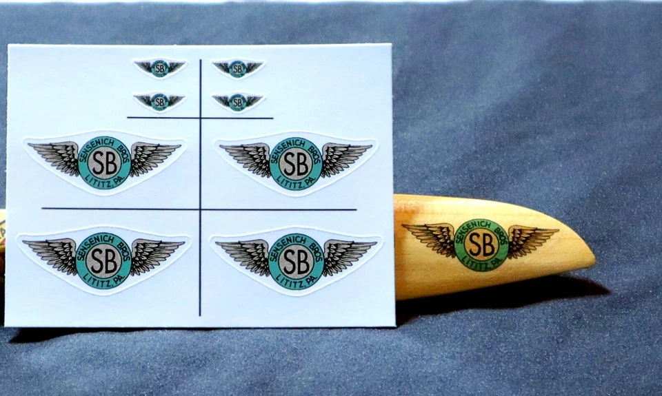 Sensenich Bros Prop Logos - DIE-CUT WATERSLIDE! - Image 1 of 1