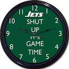 New York Jets Football NFL Shut Up It's Game Time Wall Clock Bowles Man Cave 10"
