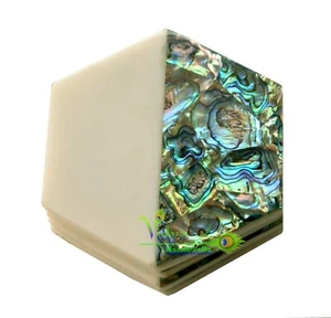 Marble Coaster Set Abalone Shell Inlay Handmade Decor Special Gift Made In India - Picture 1 of 6