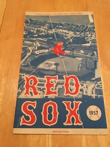 Programa de béisbol de los Medias Rojas de Boston vs Kansas City 1957 - Imagen 1 de 8