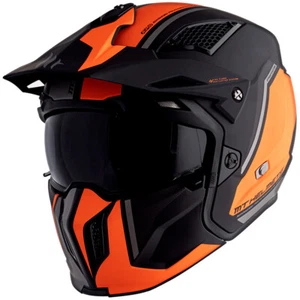 CASCO JET TRIAL CROSSOVER MENTONIERA ESTRAIBILE MT HELMETS STREETFIGHTER NERO - Foto 1 di 2