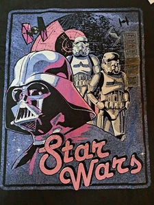 Star Wars Darth Vader Graphic Tee L Black T-Shirt C Life Group LTD 70's Style - Imagen 1 de 7