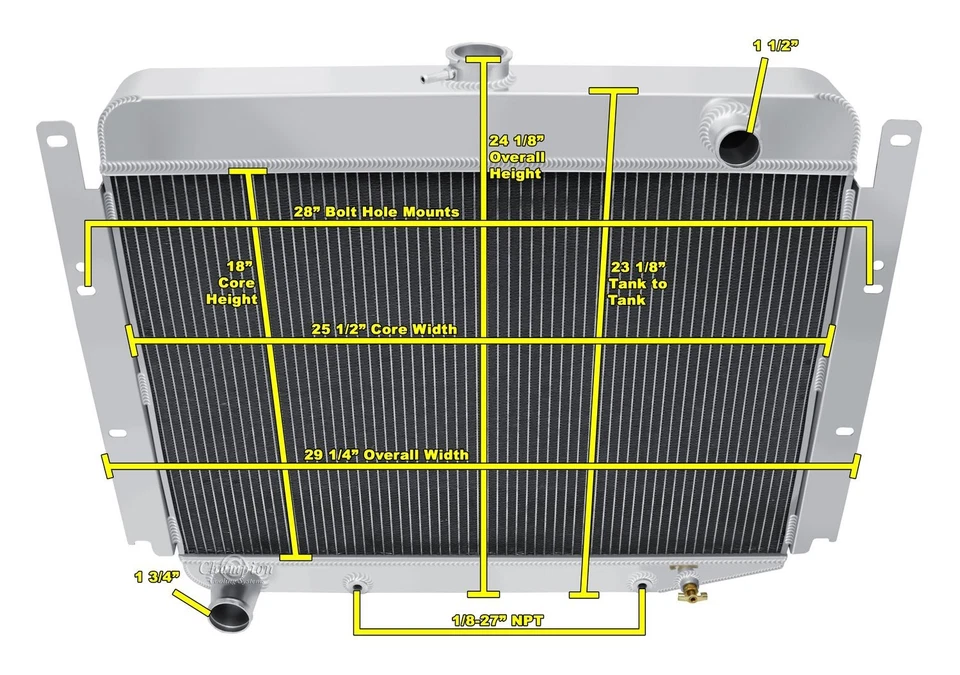 Champion Cooling Systems CC6971B All-Aluminum Radiator 1969-1971 for Dodge D/W 1 - Изображение 1 из 1
