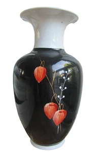 Kahla Porzellan seltene Vase 35cm Lampionblume handbemalt 70er Jahre - Bild 1 von 9