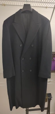 John W. Nordstrom Wool Cashmere Overcoat Mens 44L Black 3 Button Lined - Image 1 of 2