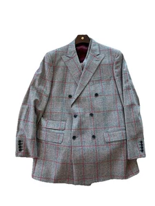 New Mens BROOKS BROTHERS Custom Tailored 3 Pc Suit 44 L Double Breasted Suit - Picture 1 of 12