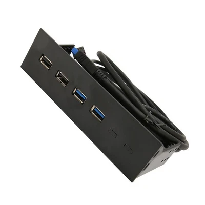 USB Front Panel 2 USB2.0 2 USB3.0 High Speed Transmission 5.25in Computer Ex NEW - Bild 1 von 4