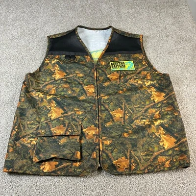Master Baiters Fishing Vest L/XL Camo Tackle Bait Jerk Reel It In Funny - Image 1 of 4