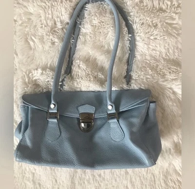 Rare Vintage Valentina Genuine Leather Made In Italy In Light Blue Color - Image 1 of 4