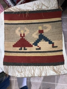 Vintage Scandinavian Swedish Folk Art Wall Hanging Wool Hand Woven Tapestry - Picture 1 of 4