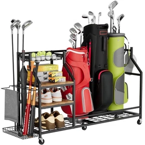 Yornoli Golf Storage Rack with Lockable 360° Wheels Heavy Duty Metal Organiser - Picture 1 of 8