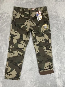 Wrangler Pantalone Cargo Uomo 38x32 Mimetico Relaxed Fit Foderato in Pile Cinque Stelle Caldo - Foto 1 di 12