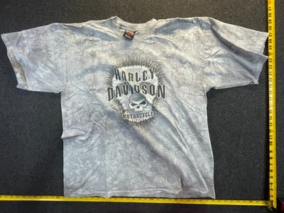 Vintage Harley Davidson Tie Die gray T Shirt XL acid wash grey Skull -1373 - Image 1 of 3