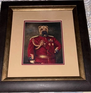 Gerahmtes Kunstset 4 Hunde in Militäruniformen - Bild 1 von 14