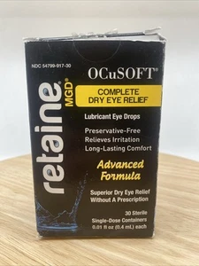 OCuSOFT Retaine Complete Dry Eye Relief Advanced Formula, 30 Vials, Exp 07/2026 - Picture 1 of 7