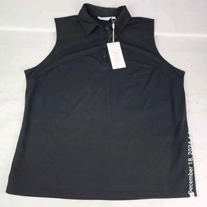 Lady Hagen Shirt Women’s XXL Golf Polo Sleeveless Black Wicking UPF Active New - Picture 1 of 5