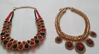 Indian Asian Gold 2PCS Necklace Jewellery diamond gift present wedding handmade