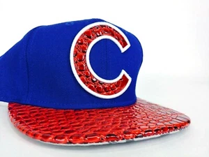 Chicago Cubs Mütze New Era 9 50 blau Kappe rot Schlange Schuppen flache Krempe Schnalle C Logo - Bild 1 von 12