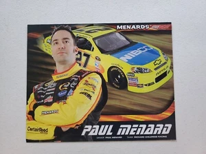 2012 Paul Menard Richard Childress Racing Menards NASCAR DRIVER Hero Card 10x8 - Picture 1 of 2