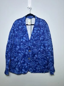 J. McLaughlin Libson Kona Palms Sport Coat Stretch Blue Men's 46 - Picture 1 of 9