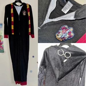 Harry Potter Gryffindor Fleece One Piece Pajamas Costume PJs M(8/10) Halloween - Picture 1 of 4