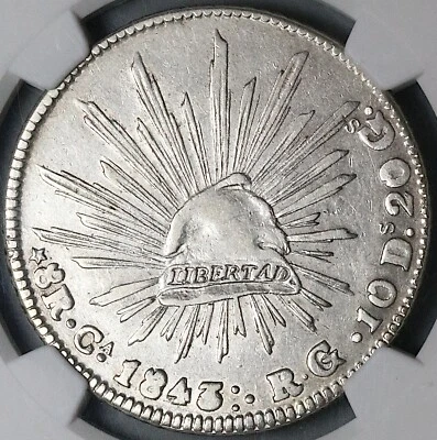 1843-Ca NGC XF Mexico 8 Reales Chihuahua Mint Rare Silver Coin (24042801C) - Image 1 of 4