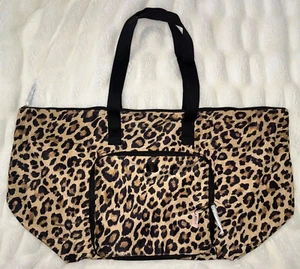Victoria's Secret Leopard XL Packable Weekender Tote Bag 26" x 14.5" x 11" NWT - Picture 1 of 13