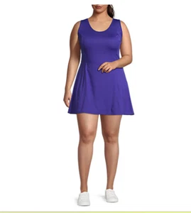 Plus Size 1X Tennis Dress Stretch Knit Undershorts Purple Quick Dri Fit Comfort - Picture 1 of 8