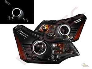 08-11 Ford Focus SE SES G3 Super Bright Halo LED Projector Headlights Black - Bild 1 von 9