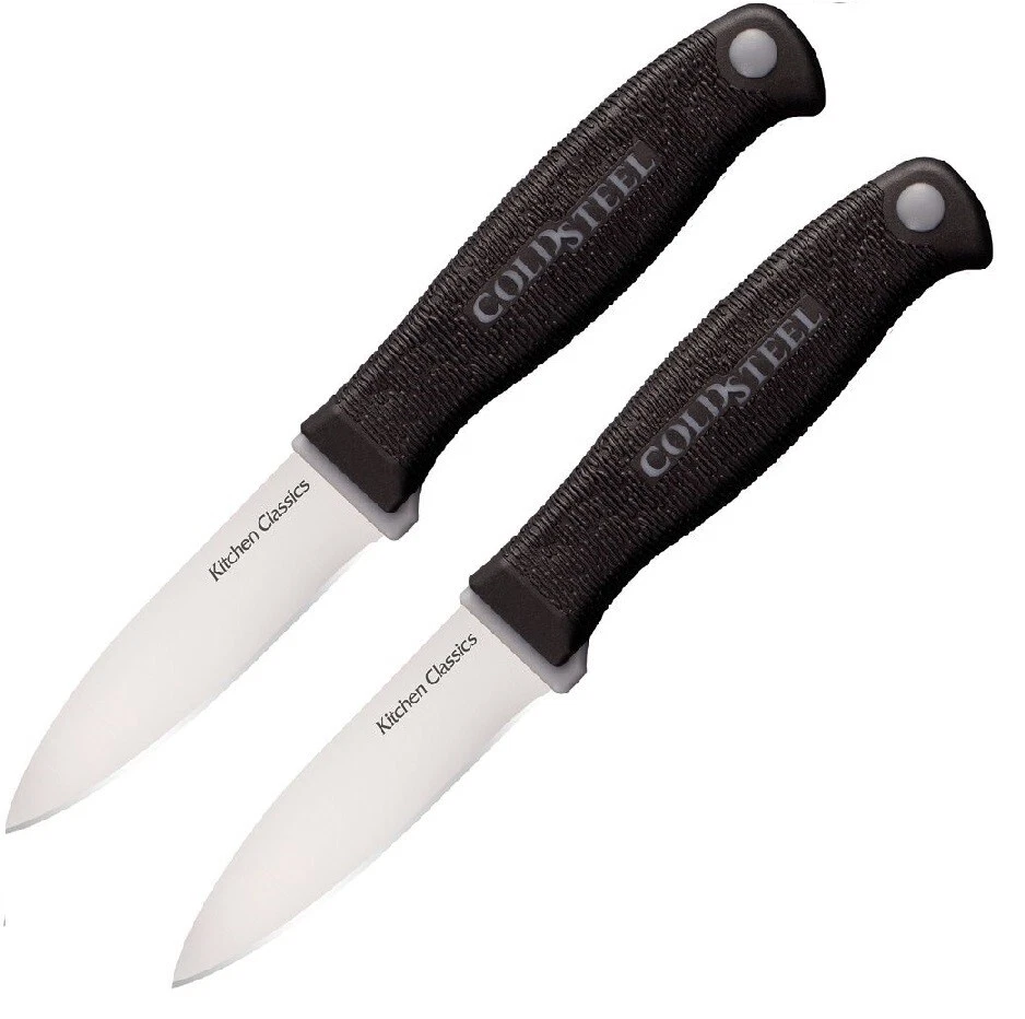 2 PACK Cold Steel Paring Kitchen Knife 2.75" 4116 Steel Blade Black Kray-Ex - Image 1 of 1