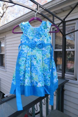 Jona Michelle spring/Easter dress,size 5 girls,blue,green,yellow,w. white lining - Image 1 of 4