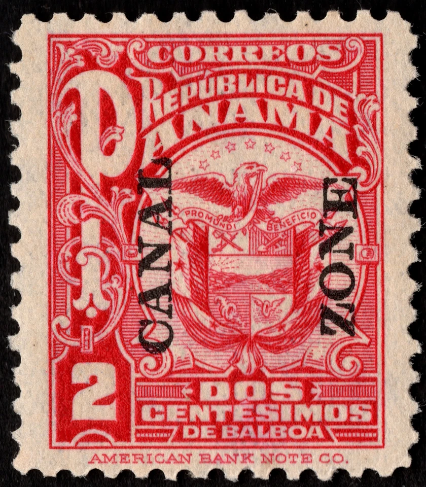 Canal Zone Stamp Scott # 69 Mint w Dropped E Overprint Variety - 2 Cents Carmine - Image 1 of 1