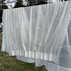 2 Vintage Sears Roebuck Pinch Pleat Drapes Curtains Weighted Sheer Panels 75” L - Picture 1 of 11