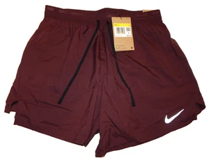 Pantaloncini da corsa Nike Dri-Fit Stride 2 in 1 5 pollici da uomo taglia S FN2992-652 bordeaux - Foto 1 di 5